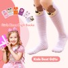 Girls Knee High Socks Gifts Cute Cotton Mid Calf Long
