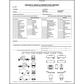 Detailed Driver's Vehicle Inspection Report with Truck & Tractor-Trailer Illustrations 5-pk. - Book Format with 31 Sets, 2-Ply Carbonless, 8.5" x 11", J. J. Keller & Associates, Inc.