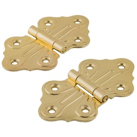 Polished Brass Butterfly Hinge | Pack of 2 | Cabinet, Cupboard Door, Box Furniture Hardware | UA-264-HPB (1)