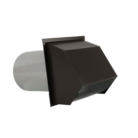 RDP Hooded Wall Vent with Screen and Damper (4 Inch, Brown)