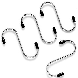 20 Pcs 2.8 Inch S Shaped Hooks Stainless Steel Non-Slip Hanging Hooks Hangers for Bathroom, Bedroom and Kitchen