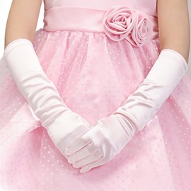 FairyMary Gloves, Children's Gloves, Formal Gloves, Long Gloves, Princess Gloves, Blue, Purple, Pink, White, Halloween, Cosplay, Kids, Pink, L