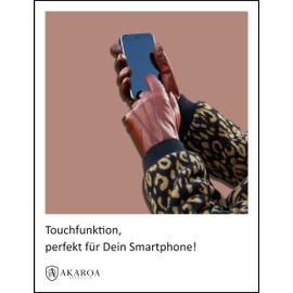 AKAROA ESTD 2019 Women's Ann Italian Sheepskin Leather Gloves, Touchscreen Function, 50% Cashmere & 50% Wool Knitted Lining, 4 Sizes (S - XL) (Ann) - Cognac, size: s