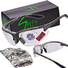 Spits Eyewear MAGshot Magnifying Hunting Shooting Safety Glasses ACU Camo Frame (Lens color: Clear, Magnifier: 2)