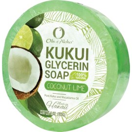 The Islander Group Oils of Aloha Kukui Glycerin Soap 4 Bars Coconut Lime Scent