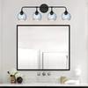 MELUCEE Bathroom Light Fixtures Black Vanity Light with Blue Striped