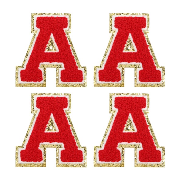 sourcing map 4Pcs Chenille Letter Patches Iron on Letter Patches