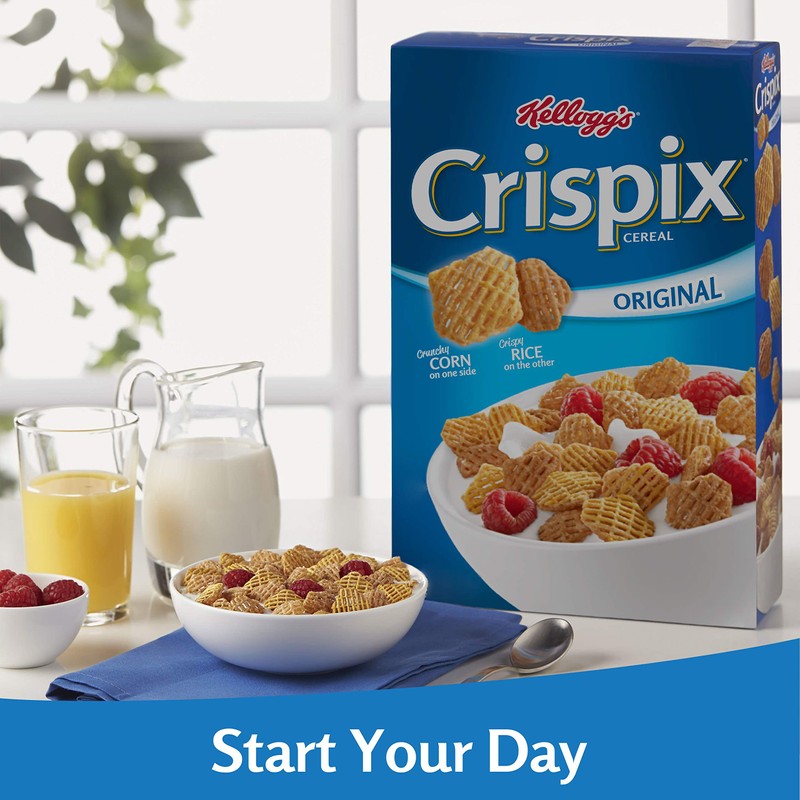 Kellogg's Crispix, Breakfast Cereal, Original, Family Size, 18oz Box(Pack of