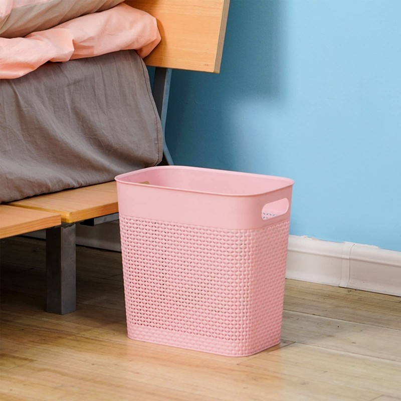 Plastic Trash Can Wastebasket, Garbage Container Basket for Bathrooms, Kitchens,