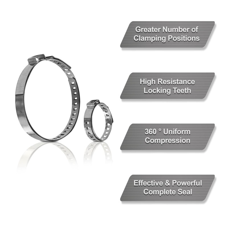 Universal Stainless Steel Bellow Clamps Set of 15 Cable Ties