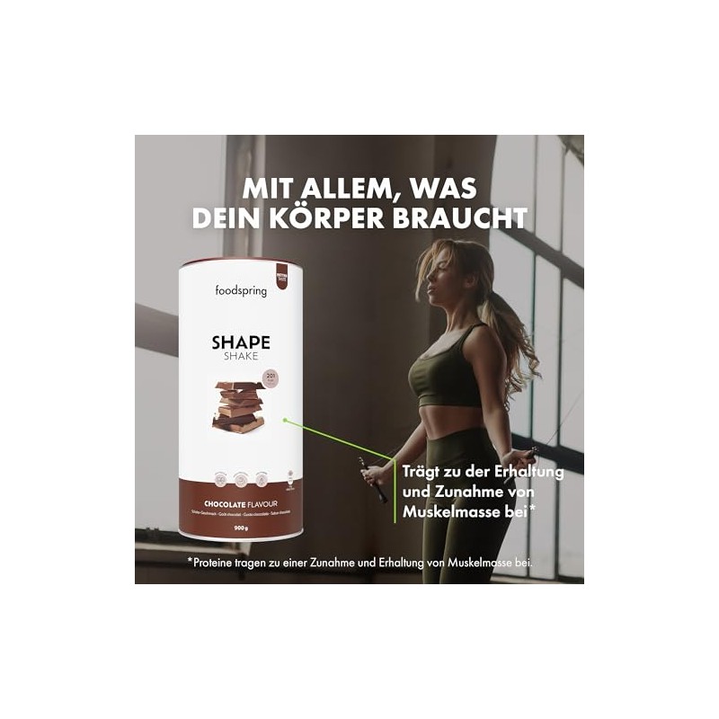 foodspring Shape Shake Schokolade ‚Äì Vollwertiger Mahlzeitenersatz-Shake zur Gewichtskontrolle mit