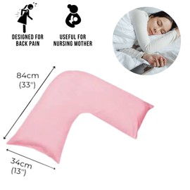 BILMASEE LUXURIOUS 350 THREAD COUNT 100% COTTON SATIN V PILLOW CASE,LARGE SIZE 84CMX34CM, COLOUR ROSE PINK