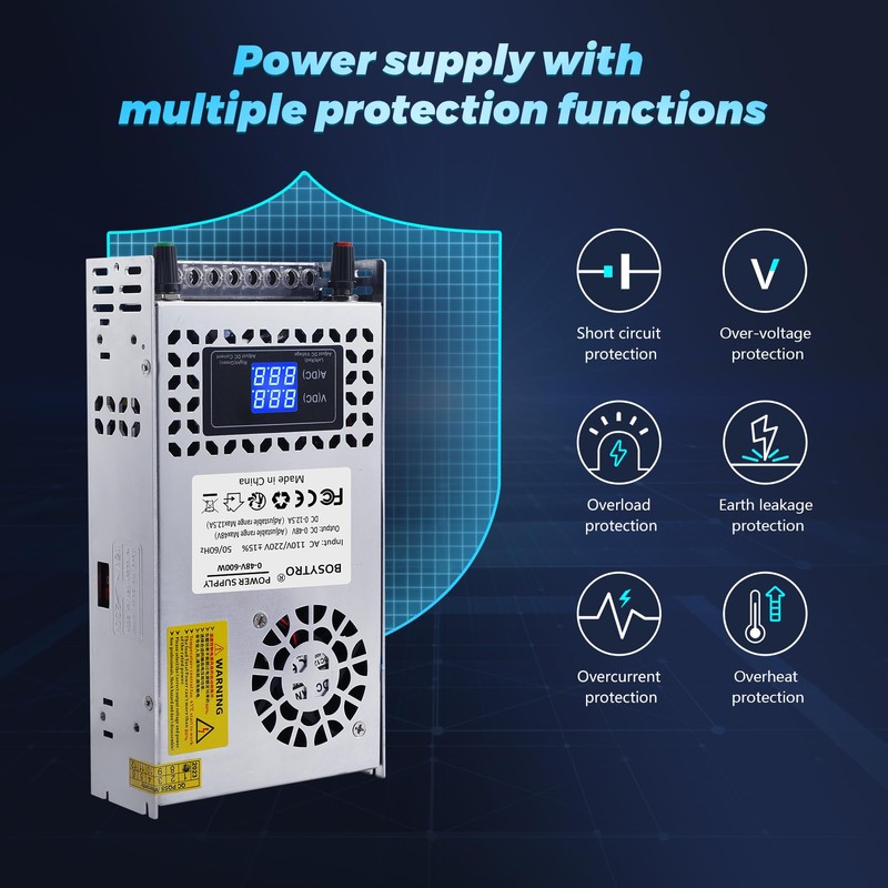 BOSYTRO 48V Adjustable dc Power Supply 600W,Switching Power Supply AC