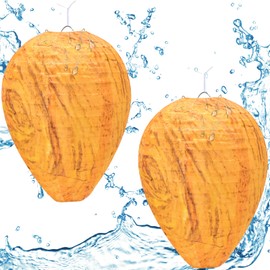 Halatool 2 Pcs Yellow Hanging Fake Nest Outdoor Fake Hornets Nest Decor for Home and Garden