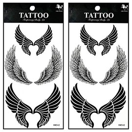 Tattoos 2 Sheets Fantasy Angel Eagle Bird Wings Temporary Tattoos Stickers Fake Body Arm Chest Shoulder Tattoos for Teens Men Women