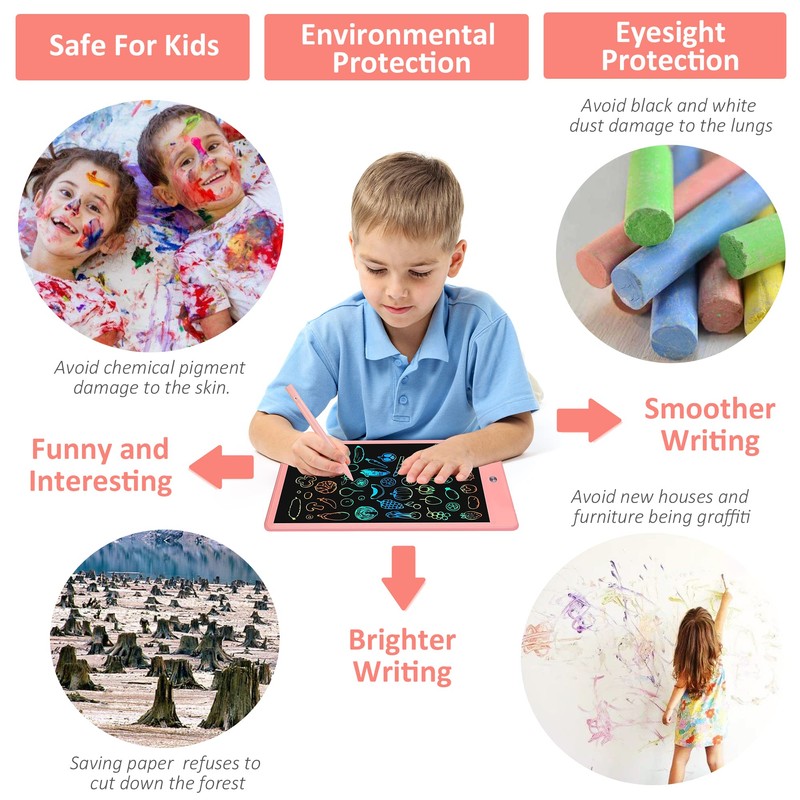 LCD Writing Tablet for Kids Doodle Board with Bag, Electronic