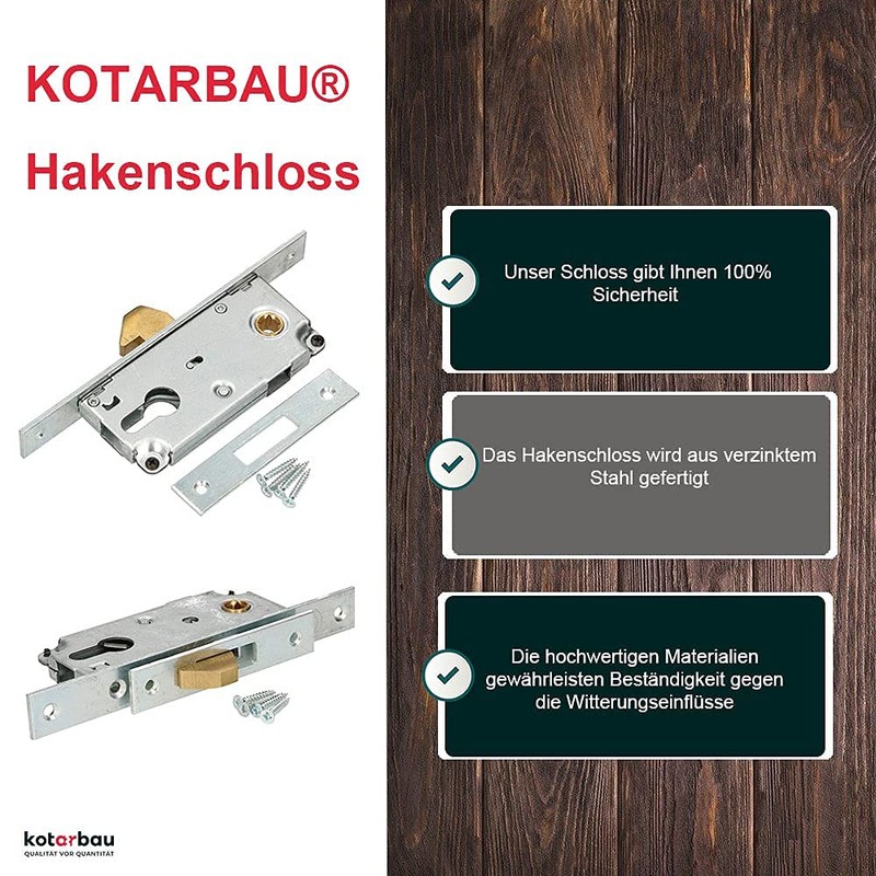 KOTARBAU® Hook Lock Sliding Gates Mortise Lock F-30 Sliding Door