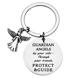 Guardian Angel Keychain for New Driver Gifts Keychains for Teen Boys Girls Driving License Gift for Son Daughter Drive Safe Gift Key Chain for Friend Grandson Safe Driving Gifts