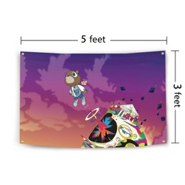 Kanye Music Album Cover Flag 3x5 Feet Funny Flags for Room College Dorm Room Decor Teen Guys Girls Bedroom Living Room Dorm Home Indoor Wall Decor