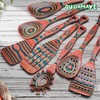 Gudamaye Pakkawood 7-Piece Wooden Cooking Utensils, Wooden Spoons for cooking,