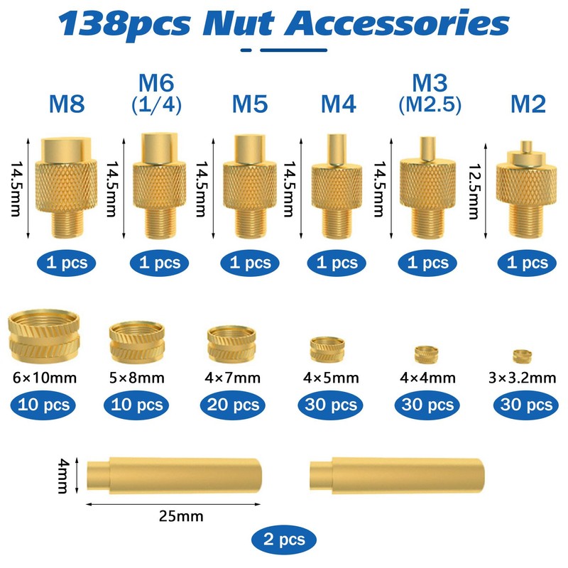 Herbst Threaded Insert Soldering Iron Set, Soldering Iron with 130