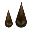Modern Metal Lantern Set of 2 Black and Gold Interior