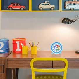 Lafocuse Children's Alarm Clock, Pink, No Ticking, Metal Learning Alarm Clock, Easy to Read, Children's Watch, Silent with Night Light, Colourful Analogue Quartz Alarm Clock for Boys and Girls,