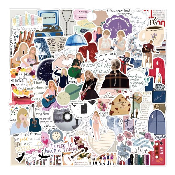 Café Aesthetic Cute Taylor Swift Eras Tour 50 Calcomanias Stickers