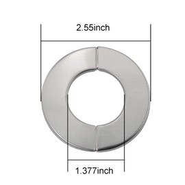 JJHXSM 4pcs 2.5" Snap On 304 Stainless Steel Round Cover, Wall Split Flange, Stainless Steel Round Escutcheon Plate for 35mm Diameter Pipe