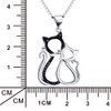 Silver Mountain 925 Sterling Silver Cubic Zirconia Double Cats Pendant