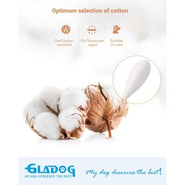 GLADOG 6 Inch Professional Big Cotton Buds for Dogs (Medium Size), Specially Designed Dog Cotton Buds with Durable Bamboo Handle