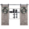 SMARTSTANDARD 10FT Double Barn Door Hardware Kit, Sliding Door Track-Smoothly