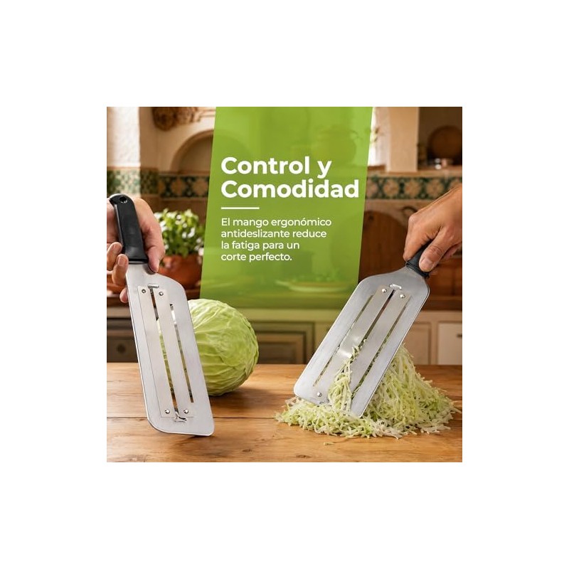 Cortador de repollo,con mango de agarre cómodo Cuchilla de acero