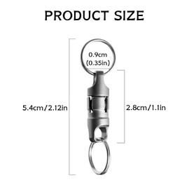 WEEVDRIE Titanium Keychain Detachable Keychain Quick Release Keychain 360 Swivel Clip Pull Apart Key Rings EDC Key Holder with 2 Key Rings for Women and Men EDC Bag Purse Belt Car
