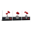 Canvbay 3 Pieces Abstract Red Flower Canvas Wall Art Still