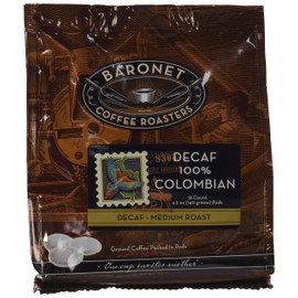 Baronet Coffee Decaf Colombian Coffee Pods, 54 Count