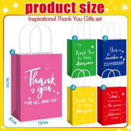 Gueevin 40 Pcs Teacher Employee Appreciation Bulk Thank You Gifts Paper Bags for Employee Volunteer Week Thank You Birthday Party Gift Team Appreciation Inspirational Gift