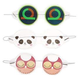 DECHOUS 3pcs Reusable Cooling Eye Masks for Breathable Eye Cooling Pads Random Animal Designs for Travel Sleep and Relaxation