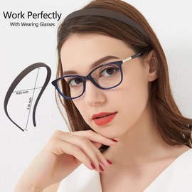 TOBATOBA Flex No Pressure Headbands for Glasses Wearers, Sunglasses Headband No Headache Comfortable Headbands Non Slip, Matte Plastic Hairbands with Teeth, Hair Accessories for Women Girls