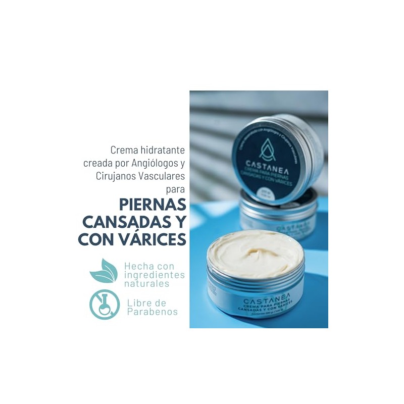 CASTANEA Crema Hidratante Piernas Cansadas Várices con Castaño Indias Árnica