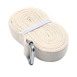 Shiwaki 244 cm Yoga Strap for Stretching Yoga Strap, Yoga Band, Yoga Stretching Strap with Adjustable D-Ring Buckle - Beige