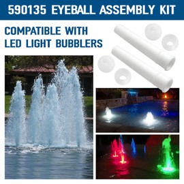 590135 Eyeball Assembly Kit,Pool Bubbler Nozzle Compatible with Pentair, Enhances Pool Lighting and Water Circulation, Pool and Spa LED Light Bubbler Fountain Parts(2 Sets)