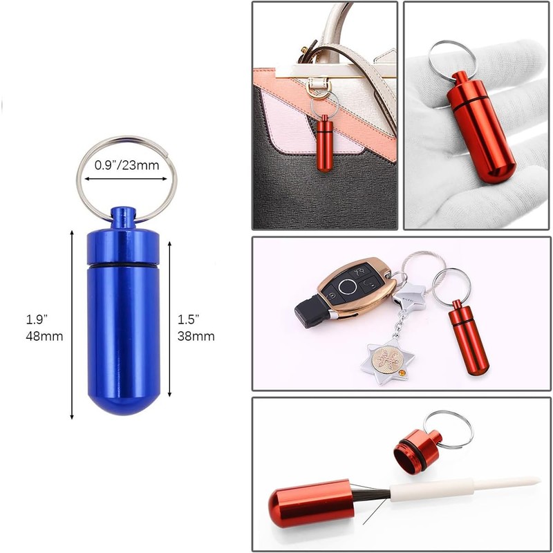 Waterproof Aluminum Pill Box - 3pcs Pocket Pill Case -