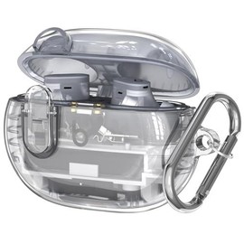 Clear Case for New Beats Studio Buds + (2023) / (2021)  Secure Lock Plus Cover Shockproof Wireless Earbuds Protective with Cleaning kit/Keychain - Color: Clear-M