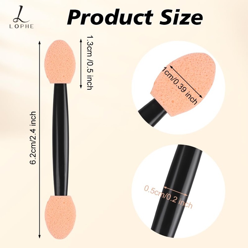 LOPHE Sponge Eyeshadow Brush, 50 Stück Mini Lidschatten Applikator, Lidschatten