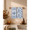 Blue Chinoiserie Fall Pumpkin Kitchen Towels 16x24 in,Set of 2