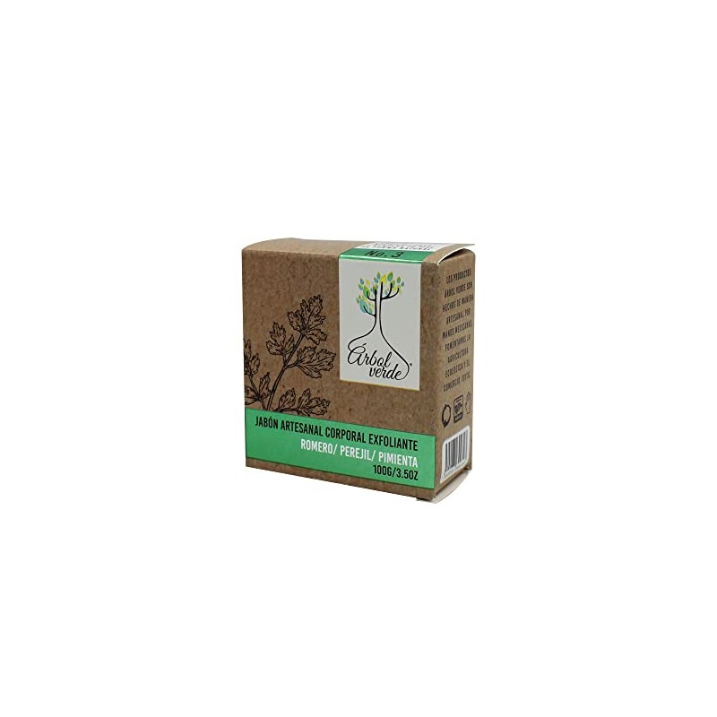 Arbol Verde Jabón en Barra Corporal Exfoliante con Romero, Perejil