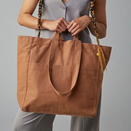 Fluf Organic Cotton Box Tote Bag, Natural