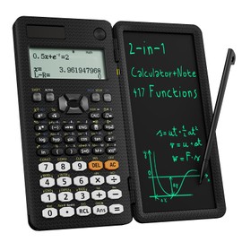 Scientific Calculators Upgraded 991ES Plus Calculators Desktop, ROATEE Calcpad Multiview 4-Line Display with Erasable LCD Writing Tablet, Solar Battery Power with Notepad for School and Business