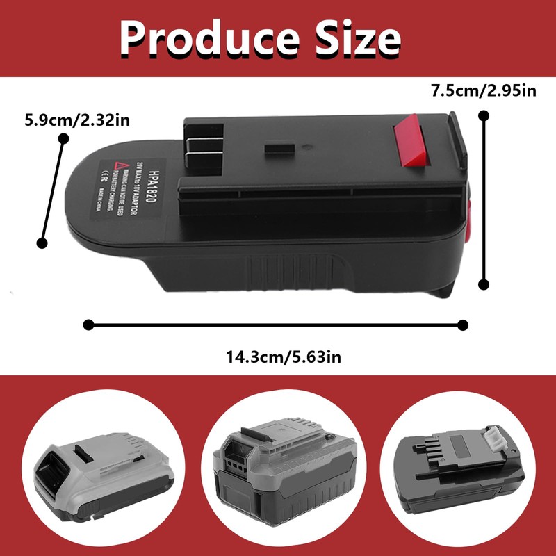 LaiPuDuo 20V Adapter HPA1820 for Black&Decker LBXR2020 18V to 20V